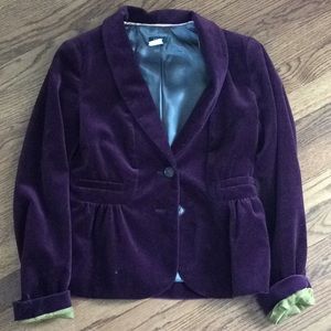 J.Crew deep plum velvet blazer